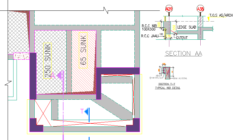 Typical nib construction details with slab dwg file