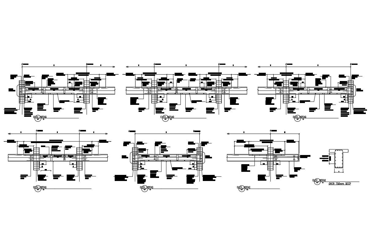 Typical rc beam reinforcement and schedule details dwg file