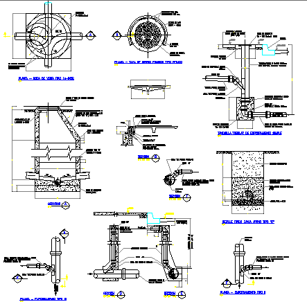 Typical sanitation installation constructive details dwg file