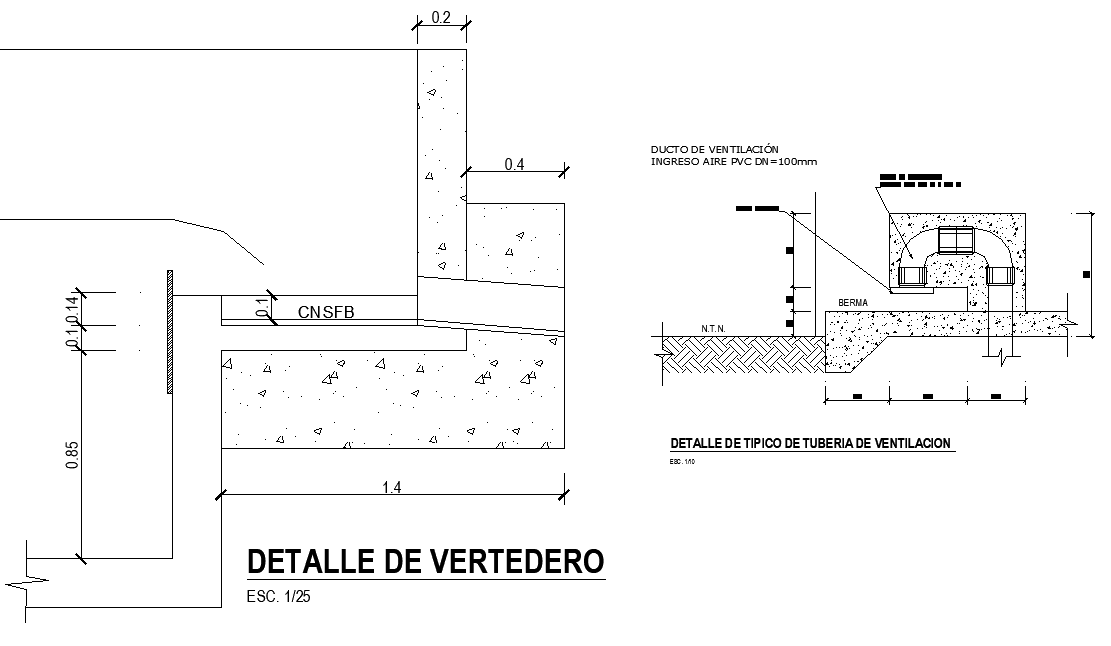 Typical ventilation pipe layout file