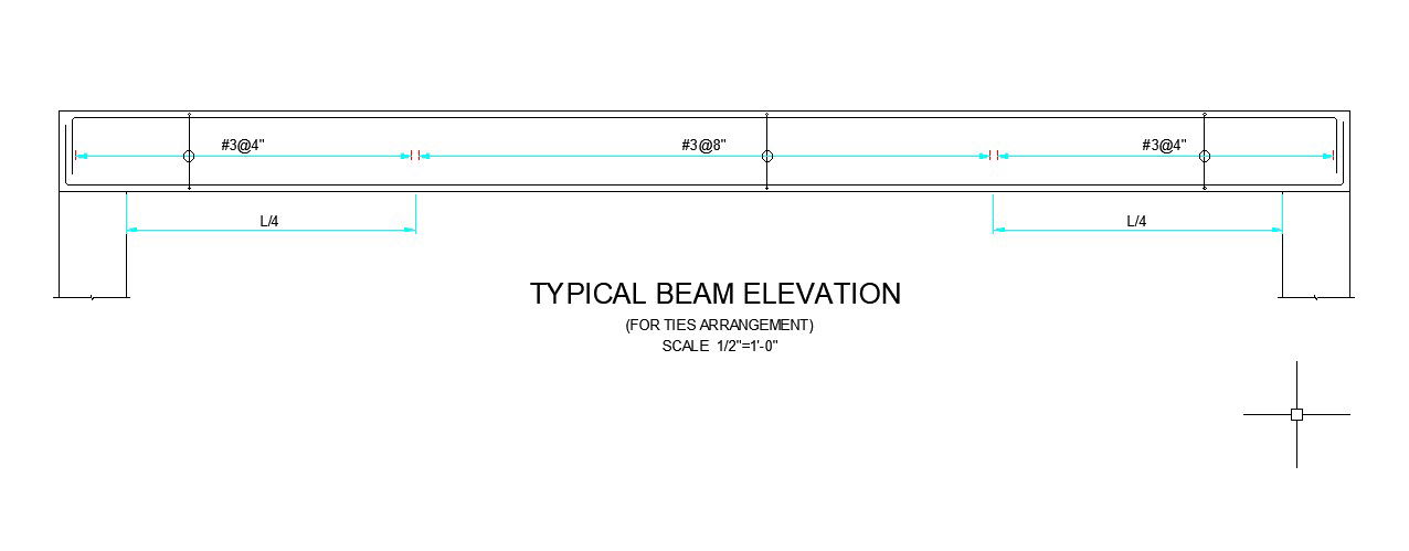 Typical Beam Elevation Detail AutoCAD Dwg Files