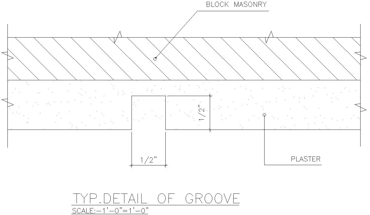 Typical Detail of Groove in AutoCAD, dwg file.