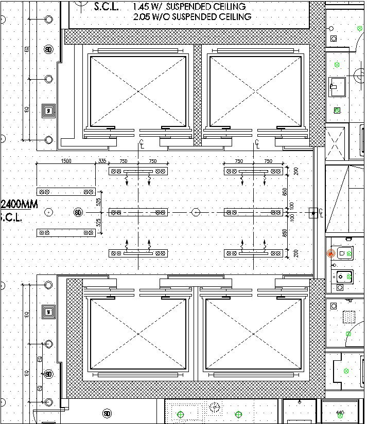 Typical Floor of lift lobby flooring layout in AutoCAD, dwg file.
