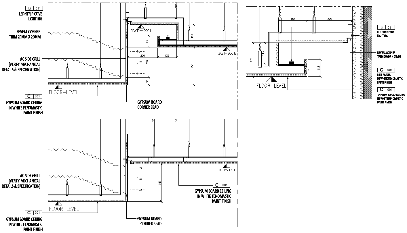 Typical Section for Ceiling Detail DWG AutoCAD file