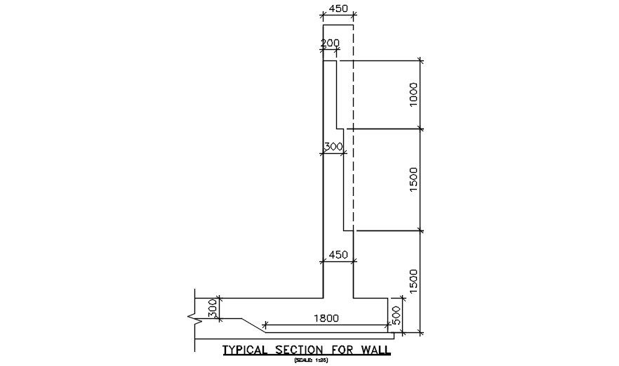 Typical Wall Section CAD Drawing Free Download DWG File
