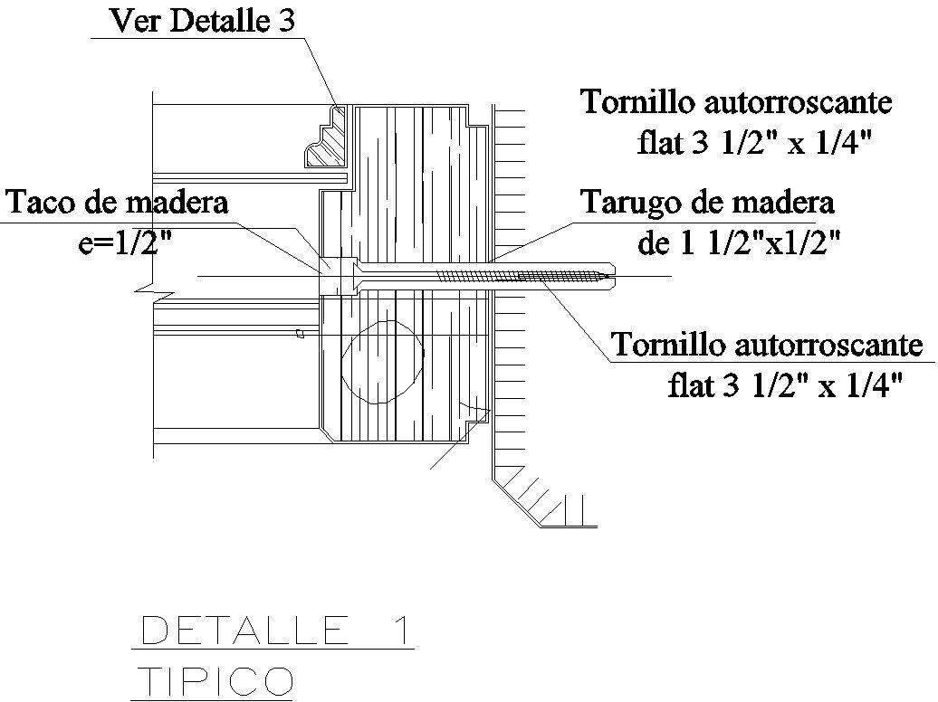 Typical detail 1 of structural member in AutoCAD 2D, dwg file, CAD file