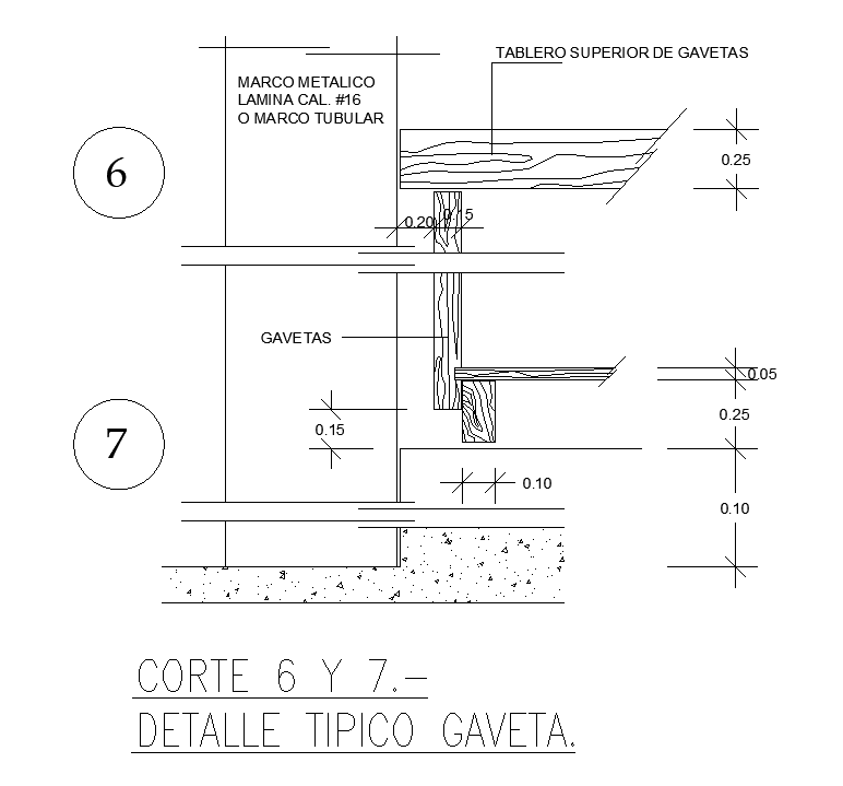 Typical Detail of 1750x2400mm Wardrobe AutoCAD Layout