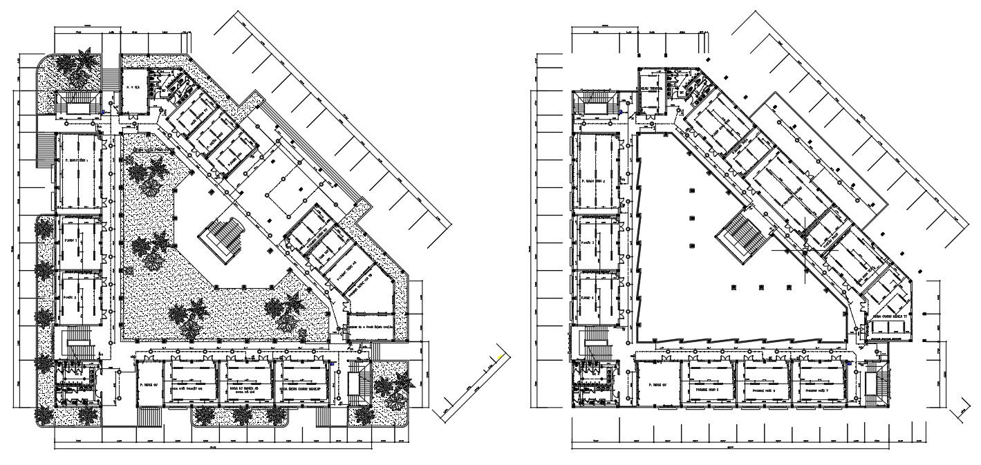 Typical Hotel Floor Plan Layout in AutoCAD DWG format