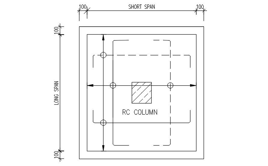 Typical footing plan in detail AutoCAD drawing, dwg file, CAD file