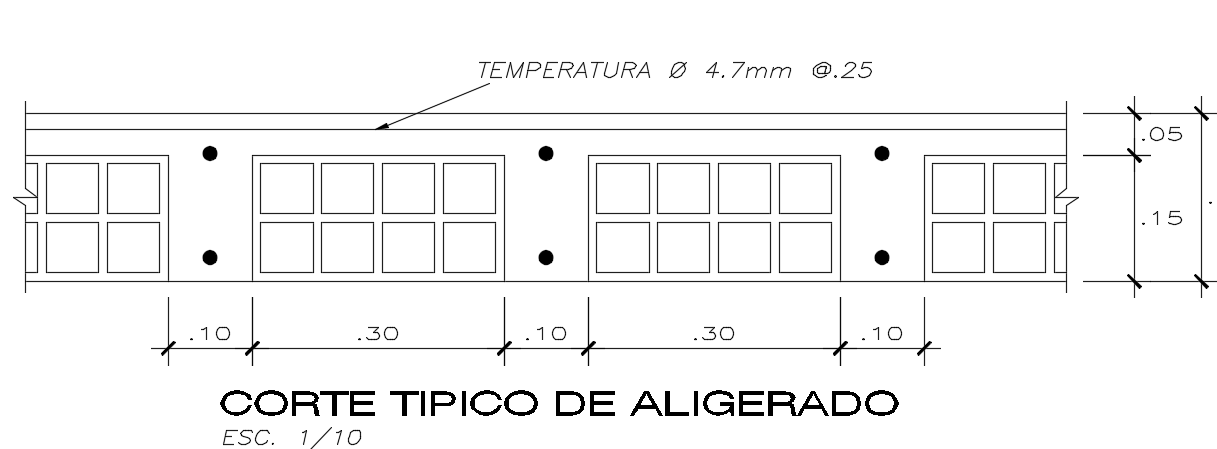 Typical lightened cut view of the slab is given in this cad file