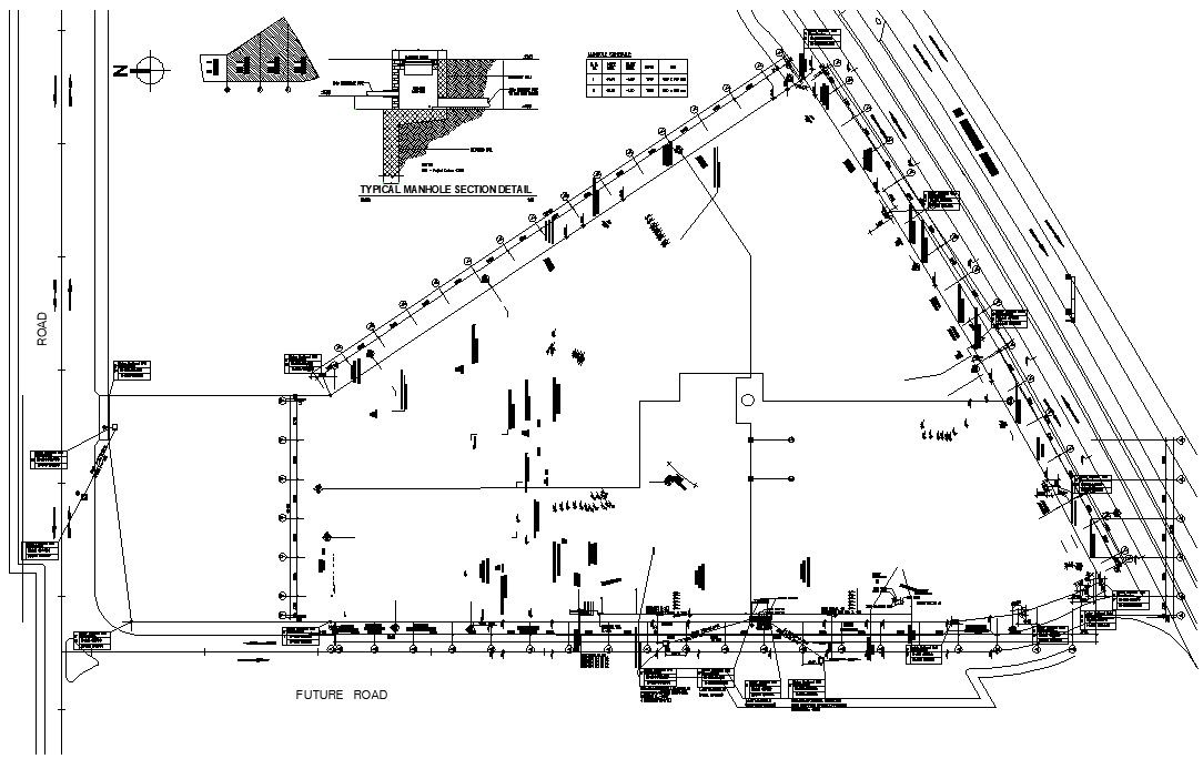 Typical manhole section details the AutoCAD Drawing file.Download the AutoCAD DWG file.