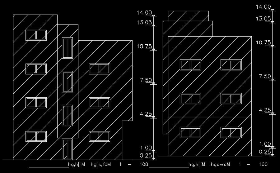Typical nonbearing wall elevation drawing