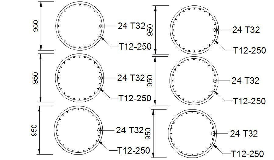 Typical reinforcement detailed design is given in this AutoCAD 2D Drawing file.Download the AutoCAD DWG file.