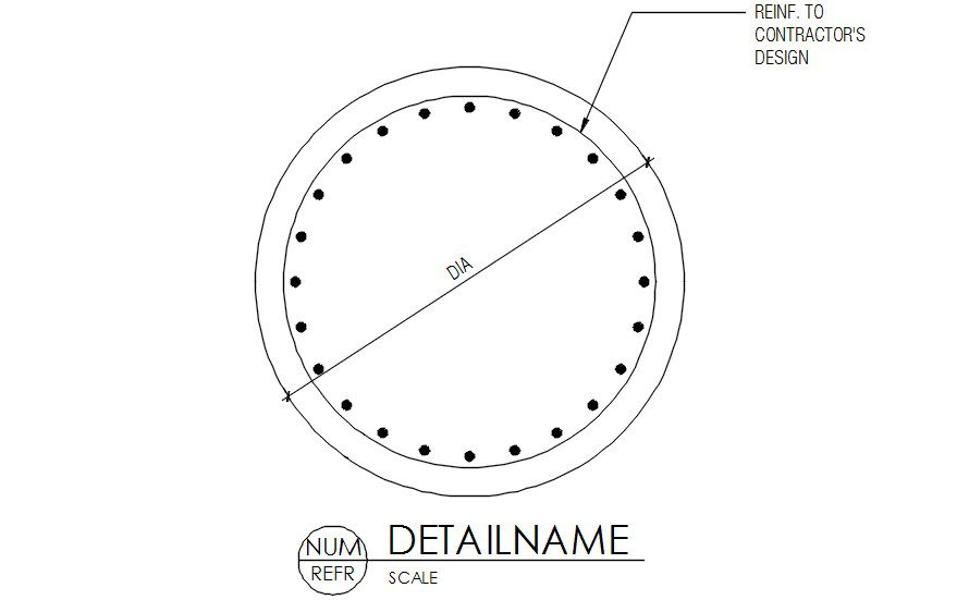 Contractor Reinforcement Design in 2D AutoCAD DWG File