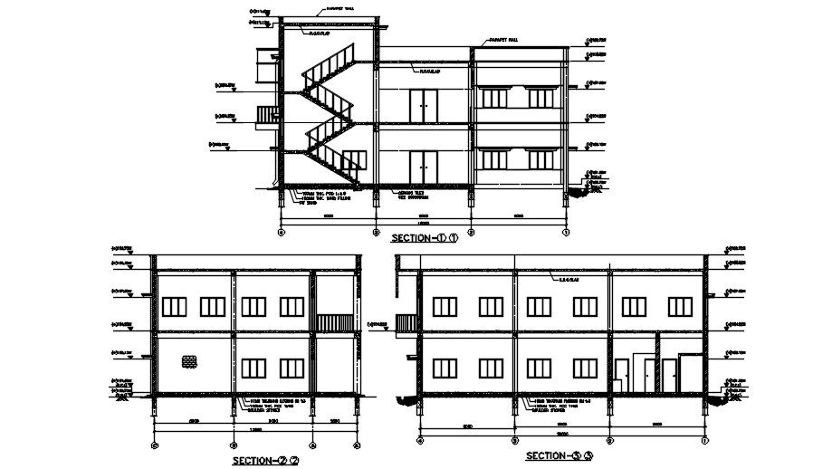 Typical section Plan of a Laboratory Building. Download AutoCAD 2D file