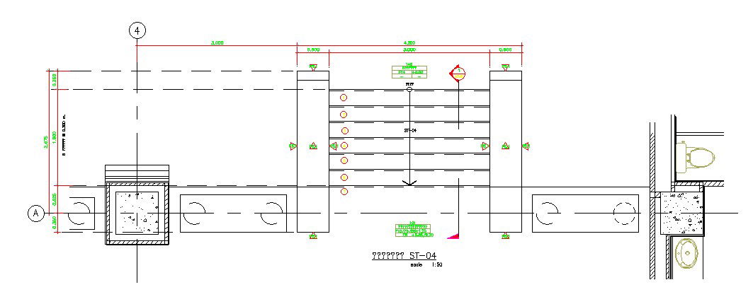 Typical section detailed drawing of the toilet are given in this AutoCAD drawing file. Download the AutoCAD file now.