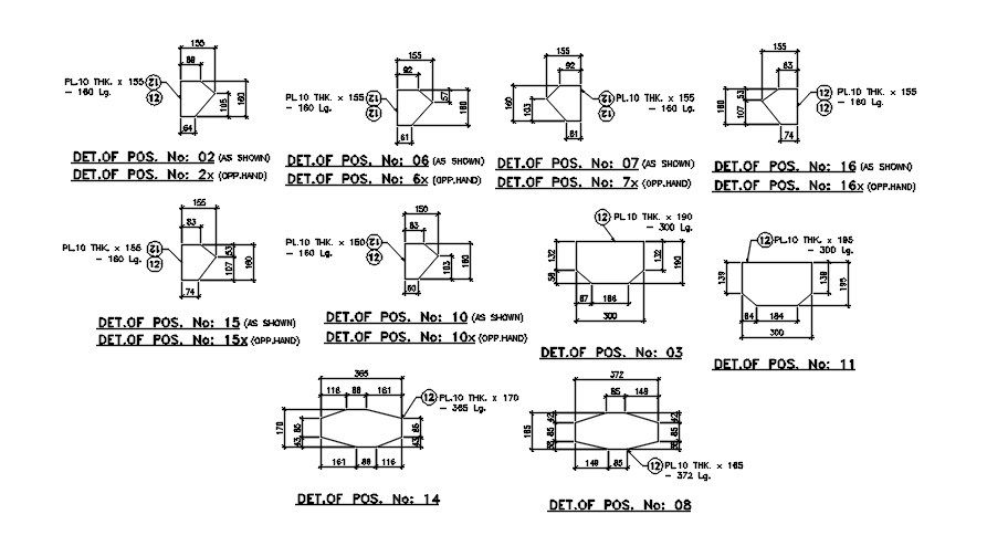 Typical section details of the Flash tank for bracing are given in this 2D AutoCAD DWG drawing. Download the AutoCAD 2D DWG file.