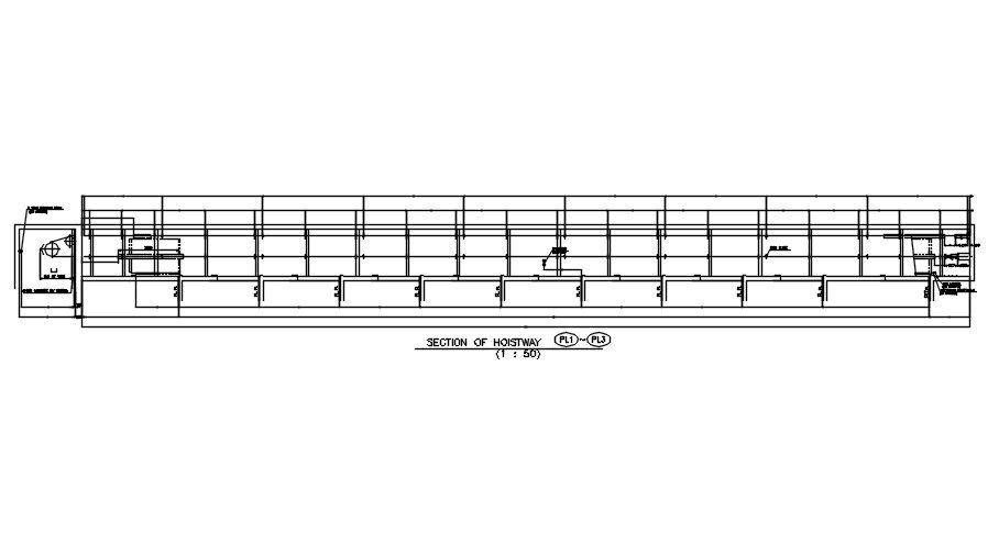 Typical section details of the Hoistway AutoCAD DWG drawing file are provided. Download the AutoCAD 2D DWG file.