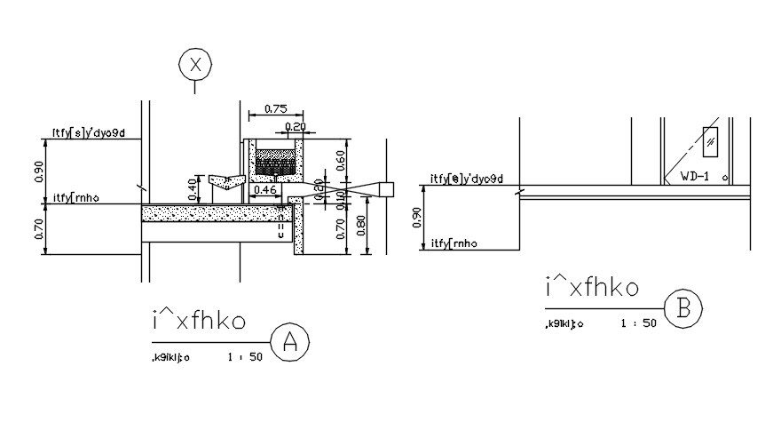 Typical section details of the slab are given in this AutoCAD 2D DWG file. Download the free AutoCAD 2D DWG file.