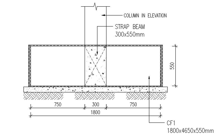 Typical section of column and slab in detail AutoCAD drawing, dwg file, CAD file
