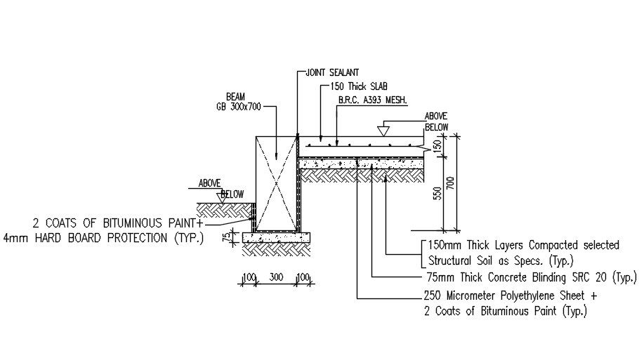 Typical section of flooring plan in AutoCAD 2D drawing, dwg file, CAD file