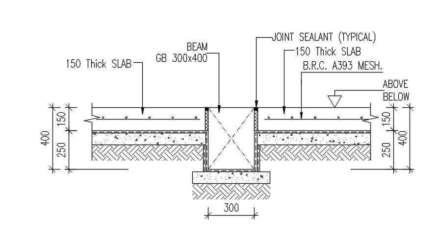 Typical slab section in detail AutoCAD drawing, dwg file, CAD file