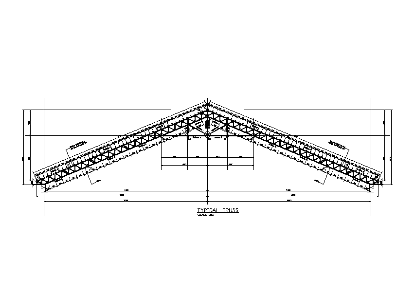 Typical truss detail of 80x50m compositing and recycle plant is available in this Autocad drawing model.