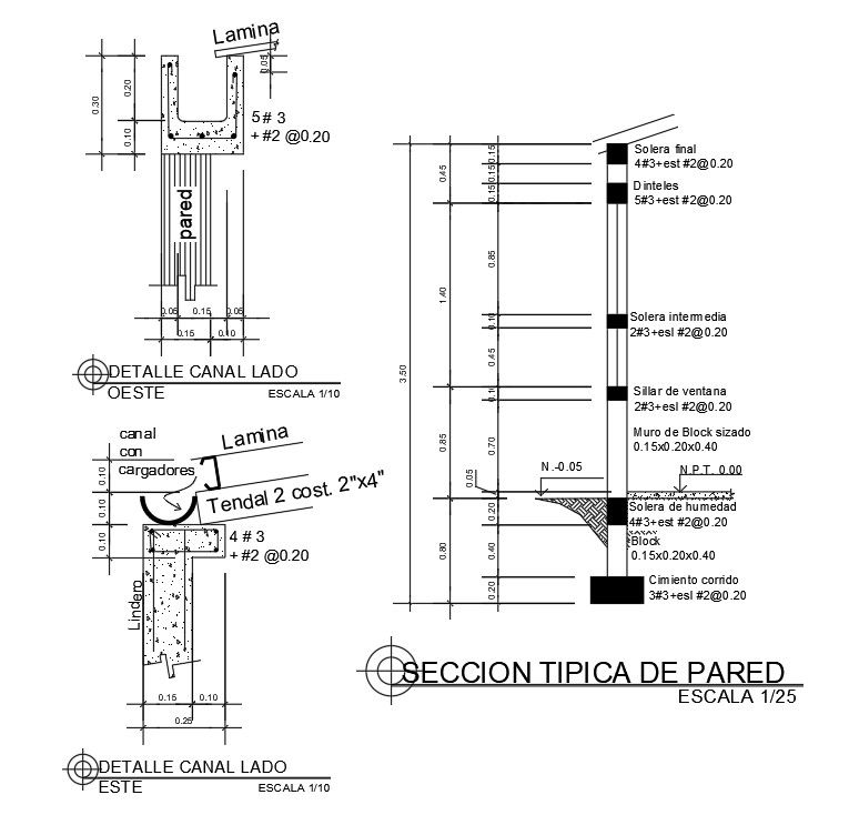 Typical wall section and side-channel detail section. Download Now.