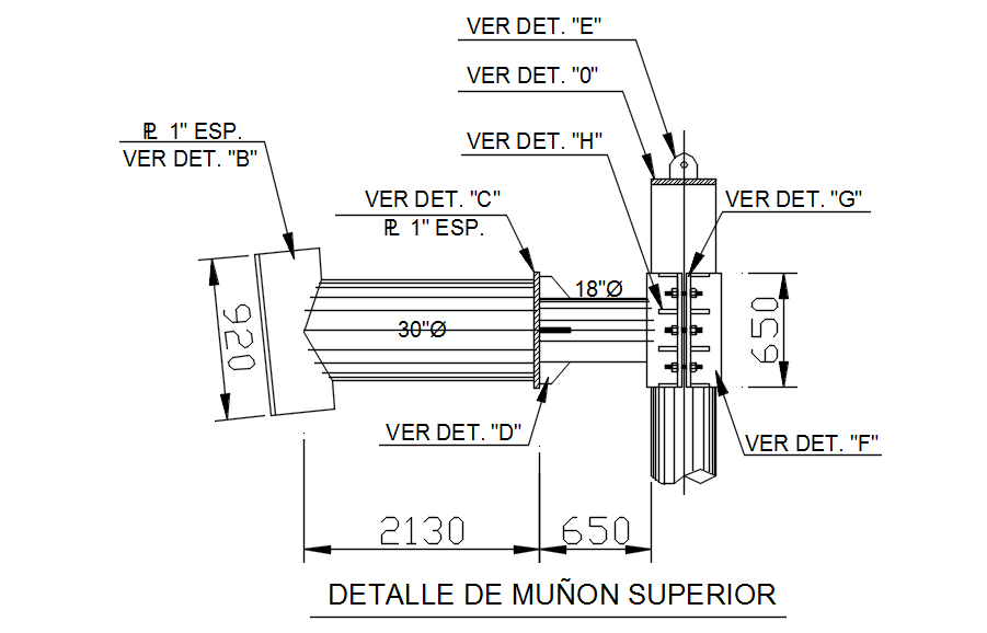 UPPER STUD DETAIL in AutoCAD 2D drawing, CAD file, dwg file