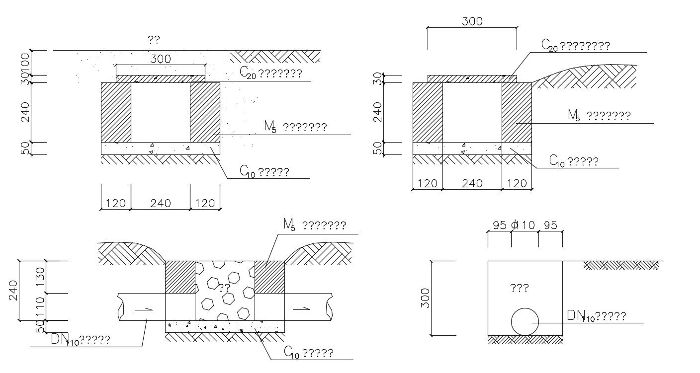 Underground Drainage Basin Design CAD File 