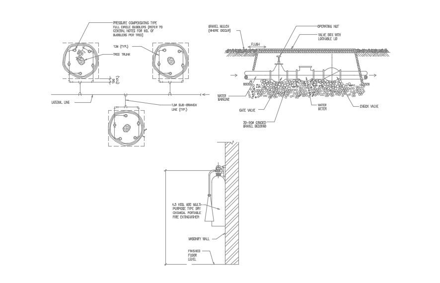 Underground Plumbing pipe units Design CAD File Free download