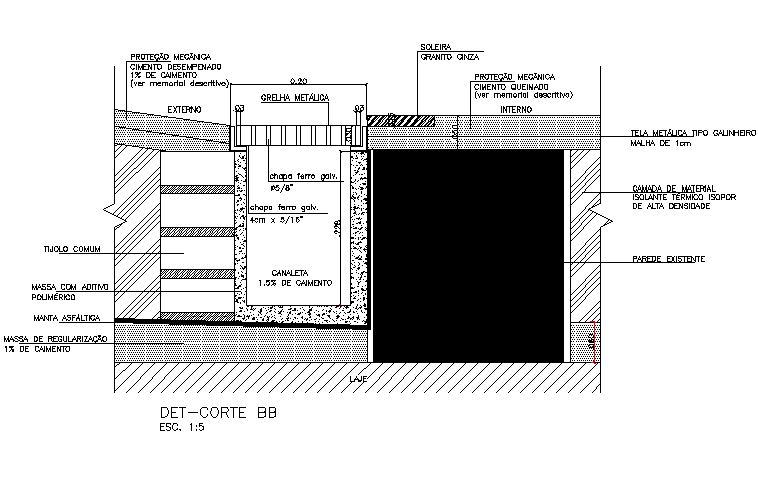 Underground dray section plan detail dwg file