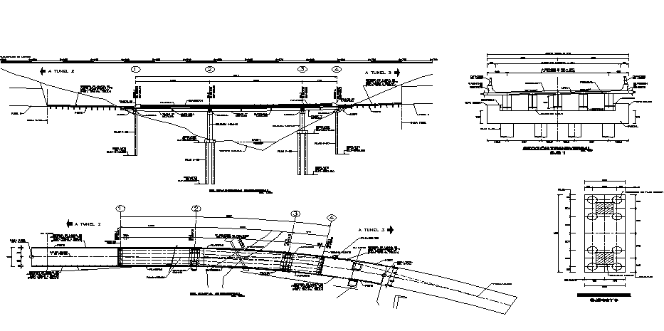 Underground pile detail dwg file