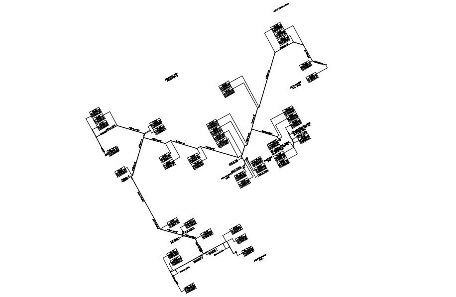 Underground pipeline design in AutoCAD 2D drawing, dwg file, CAD file