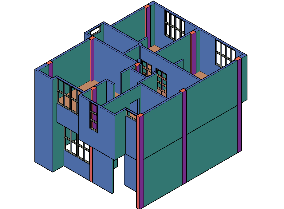 Unifamily housing in 3 d villa realur banization plan detail dwg file
