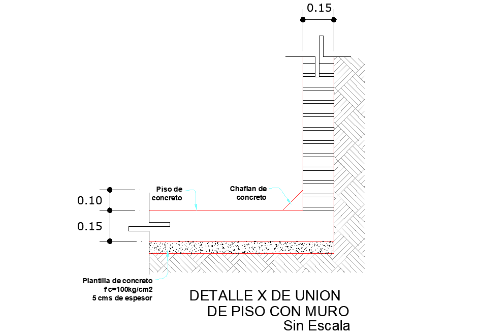 Union of floor with wall dwg file