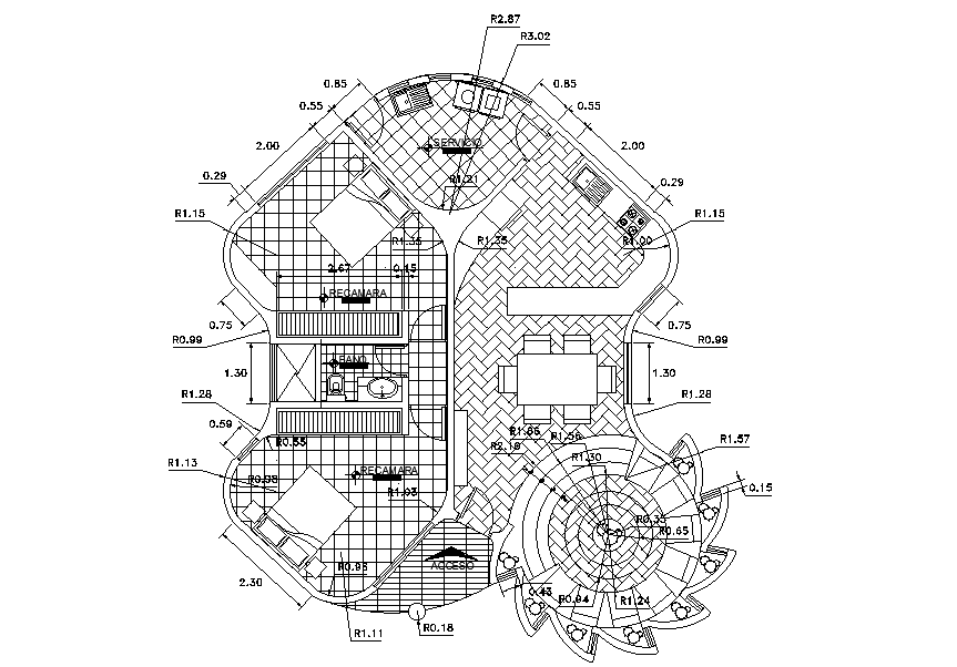 Unique House Layout Plan AutoCAD Drawing Download DWG File