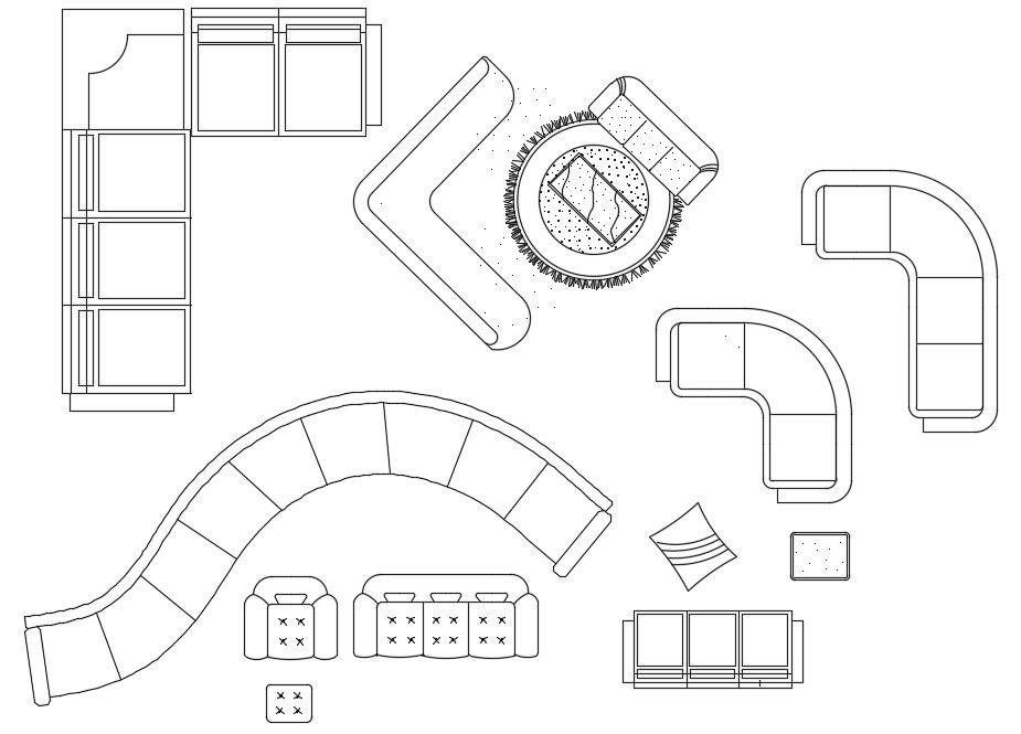 Unique Style Sofa CAD Blocks Free DWG Drawing Download