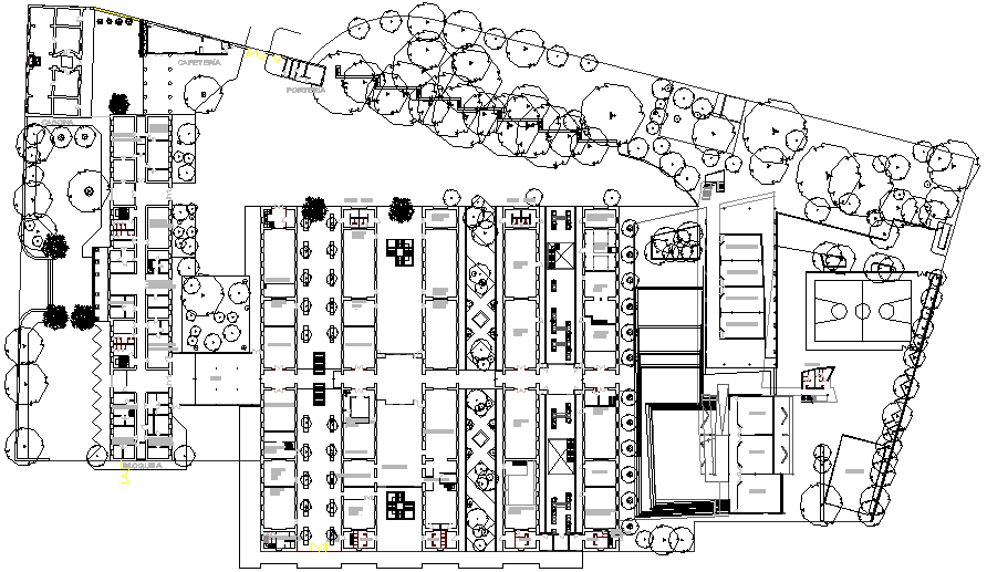 University Architecture Design and Elevation details dwg file