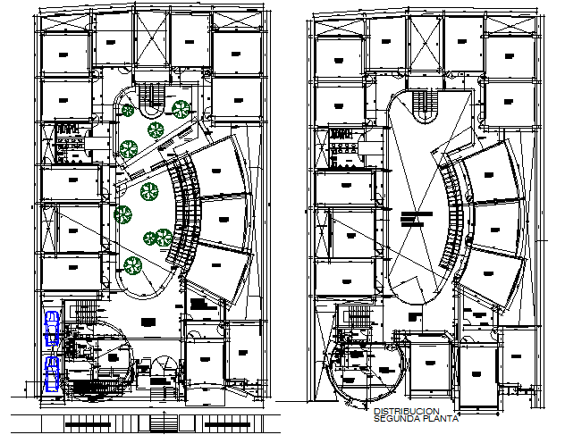 University detail plan view dwg file