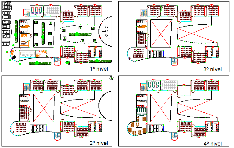 University floor plan architecture layout plan dwg file