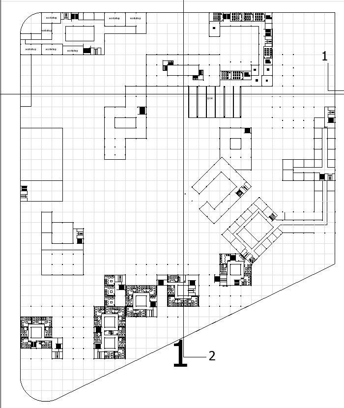 University hostel area first floor plan details in AutoCAD, dwg file.