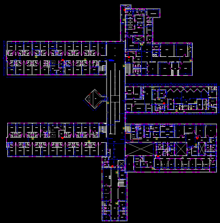 Hospital Floor Plan DWG CAD File with Detailed Architectural Layouts