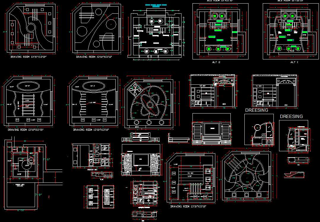 Residential Ceiling Layout Design in DWG CAD Drawing File Format