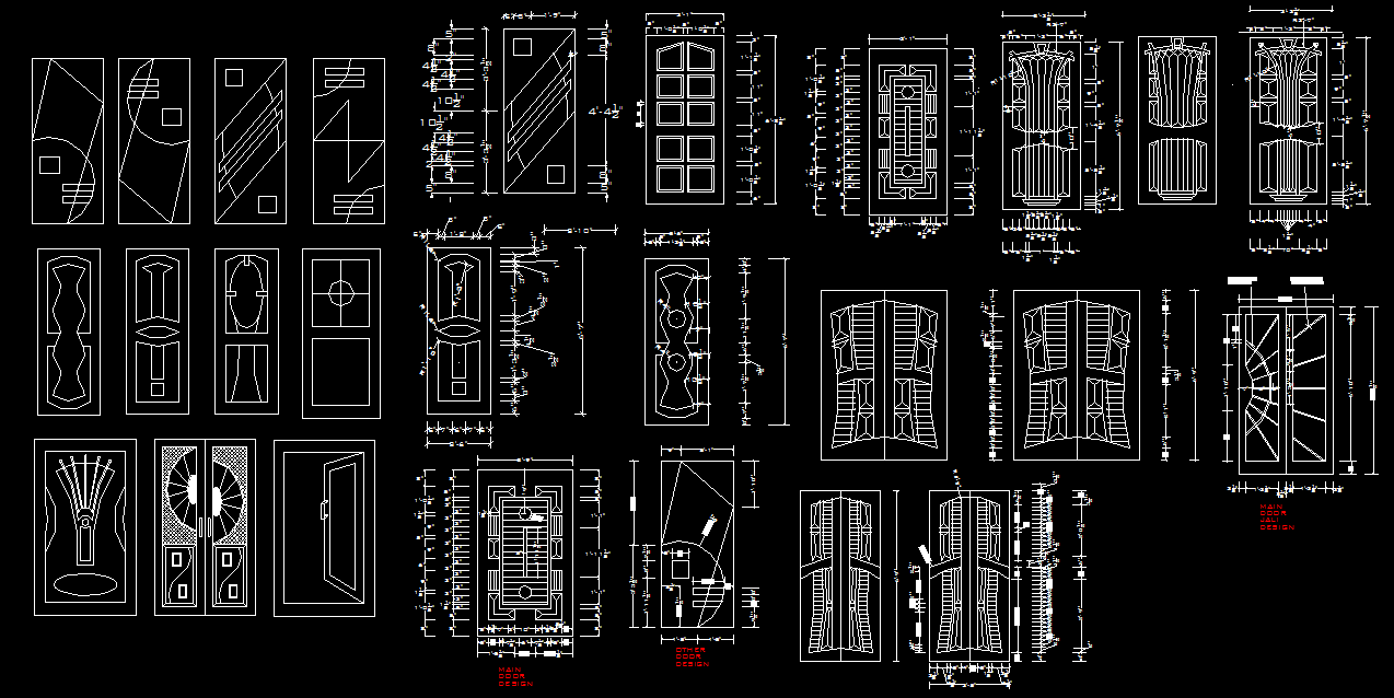 Detailed Wooden Door Block CAD Design DWG for Architectural Projects