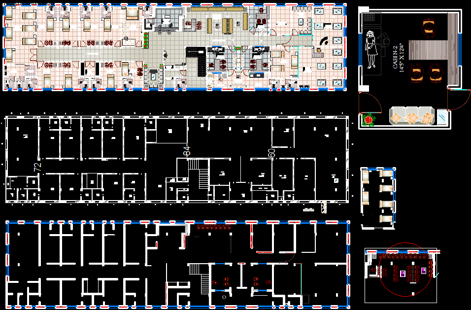 Hospital Floor Plan AutoCAD File with Complete 2D Architectural Layout