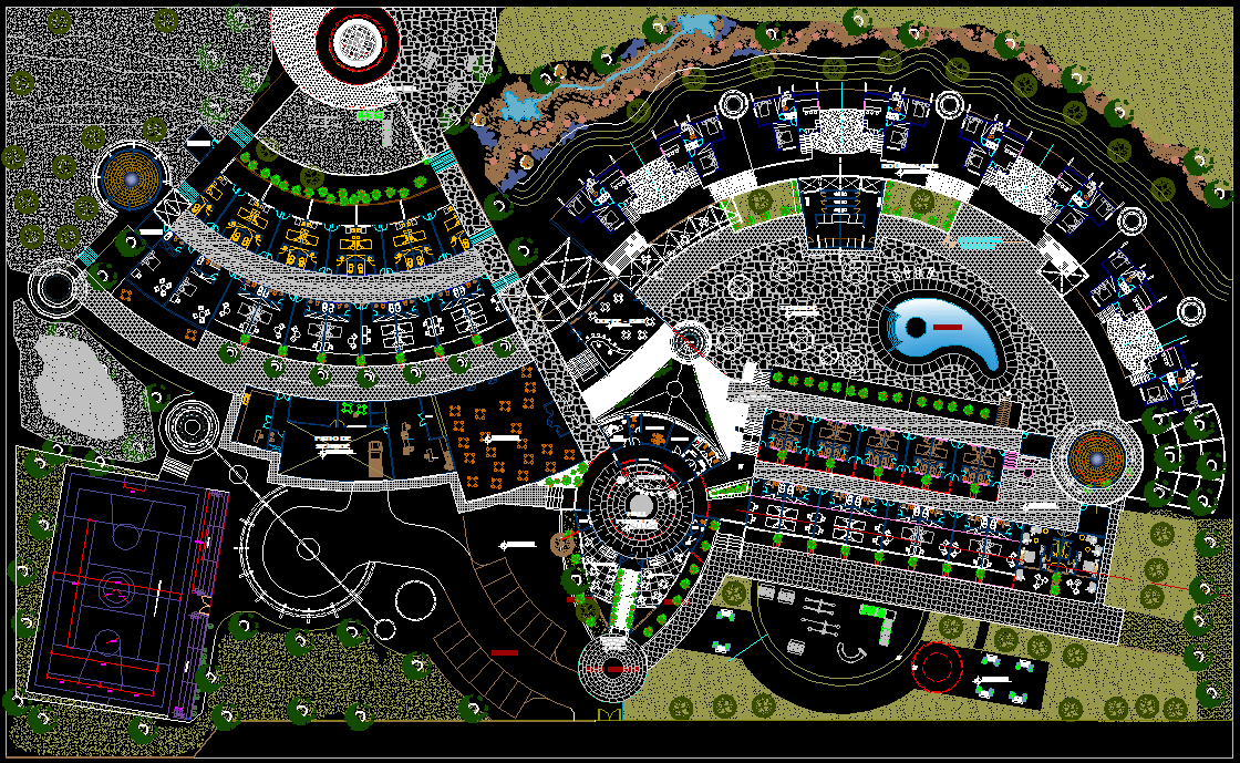 Luxury Resort Hotel Floor Layout Plan in AutoCAD Drawing File