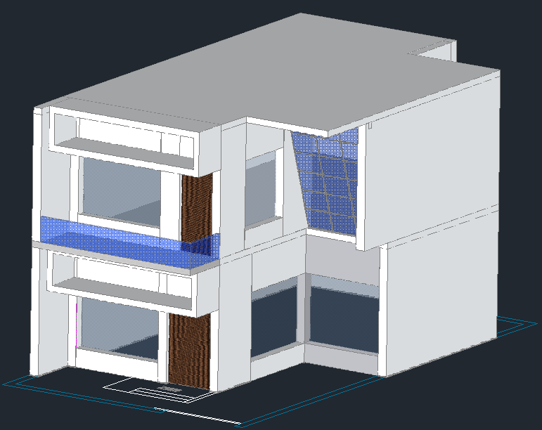G Plus One Bungalow Elevation View in CAD Drawing File Download