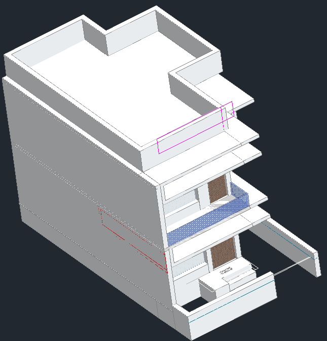 G Plus One Home 3D Elevation Design in AutoCAD DWG File Download