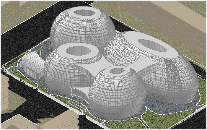Galaxy Soho 3D Commercial Building Architecture Concept CAD File